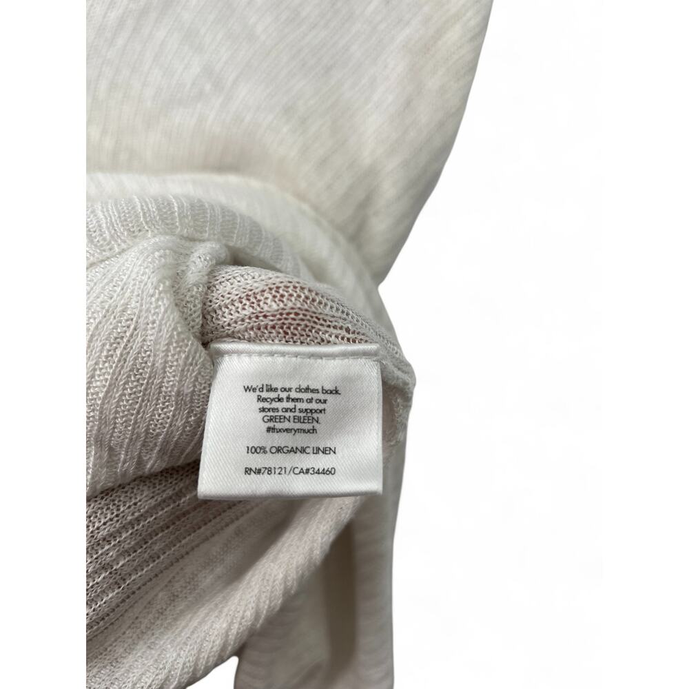 EILEEN FISHER | L | Organic Linen Gauze Bateau Neck Poncho Knit Sweater Pullover - Picture 8 of 9